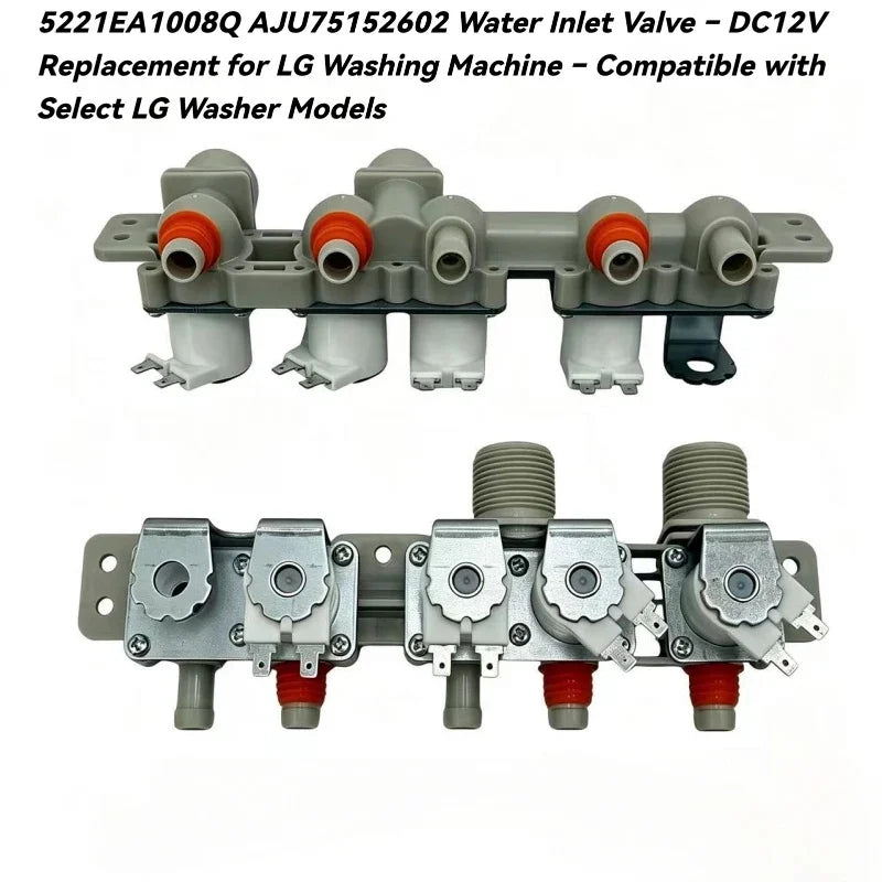 5221EA1008Q AJU75152602 Water Inlet Valve – DC12V Replacement Compatible with LG Washing Machine – Compatible with Select LG Washer Models