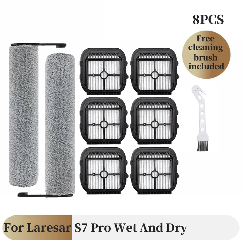 For Laresar S7 Pro Wet And Dry Vacuum Cleaner Replacement Main Roller Brush And Filter Set Household Merchandises Cleaning Parts