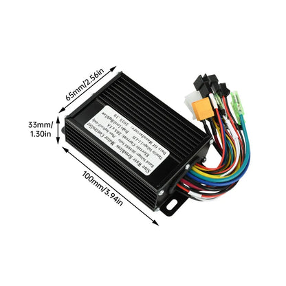 DC36V/48V/64V 750W-1500W Brushless Motor Controller for E-Bike – Black Aluminum Alloy Sine Wave, Electric Motor Controller