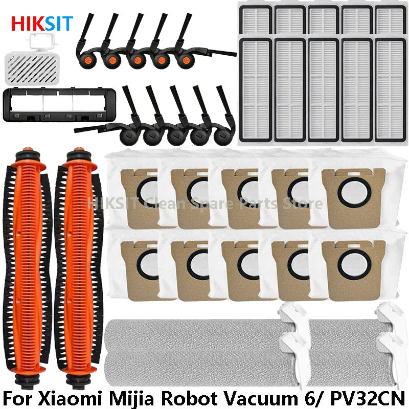Compatible with Xiaomi Mijia Robot Vacuum 6/ PV32CN Vacuum Cleaner Accessories Main Roller Side Brush Filter Roller Mop Replacement Spare