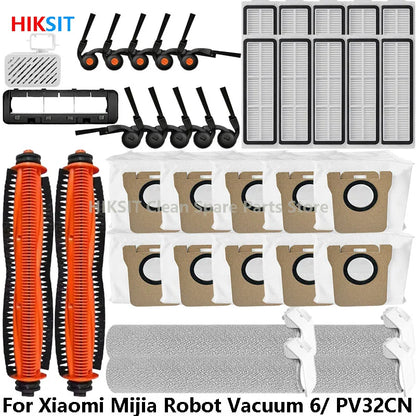 Compatible with Xiaomi Mijia Robot Vacuum 6/ PV32CN Vacuum Cleaner Accessories Main Roller Side Brush Filter Roller Mop Replacement Spare