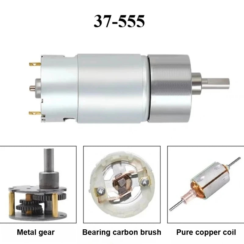 JGB37-555 Micro DC Speed Motor 12V/24V Gear Low Speed Motor Can Reverse Rotation