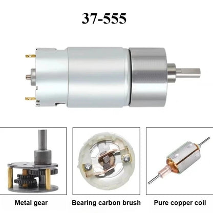JGB37-555 Micro DC Speed Motor 12V/24V Gear Low Speed Motor Can Reverse Rotation