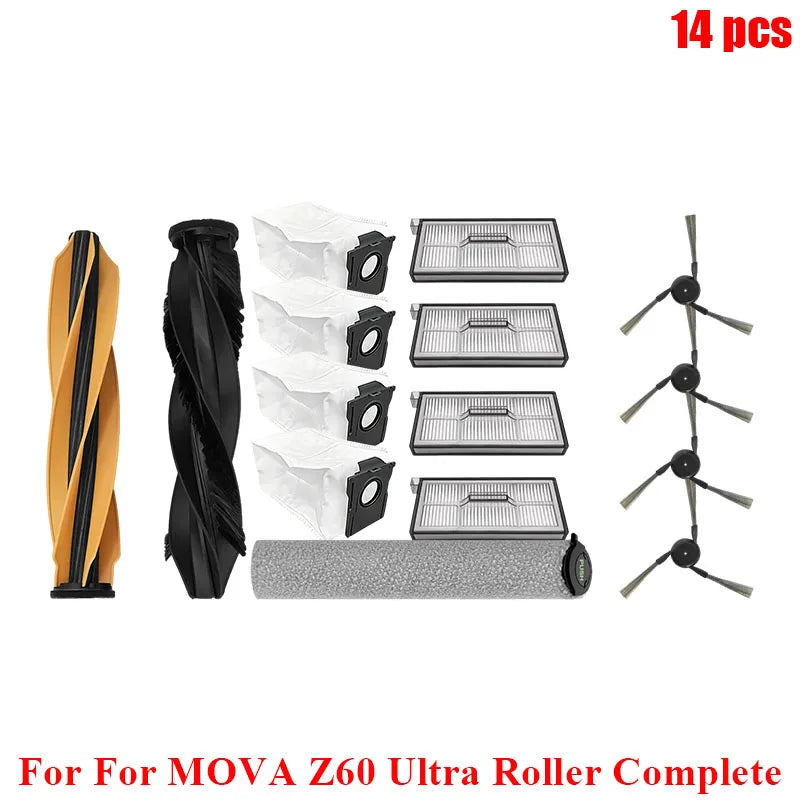 Accessories For MOVA Z60 Ultra Roller Complete/ Z60 Ultra Roller SA/ Trouver Z60 Ultra Parts Main Side Brush Mop Dust Bag Filter