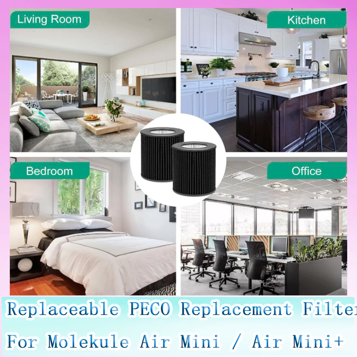 A replaceable PECO filter Compatible with Molekule Air Mini and Air Mini+air purifiers
