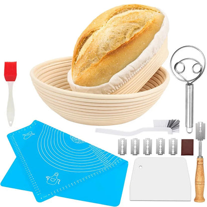 5/8pcs Bread Banneton Proofing Basket Natural Rattan Wicker Oval Round Dough Sourdough Baskets Cane Baking Fermentation