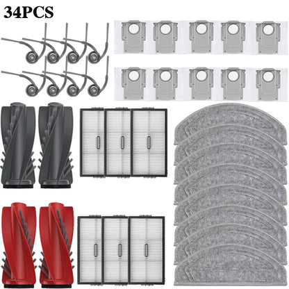Compatible with Roborock Saros 20 Sonic / S10 MaxV Ultra Vacuum Spare Parts Main Side Brushes Mop Cloths HEPA Filters Dust Bags Accessories