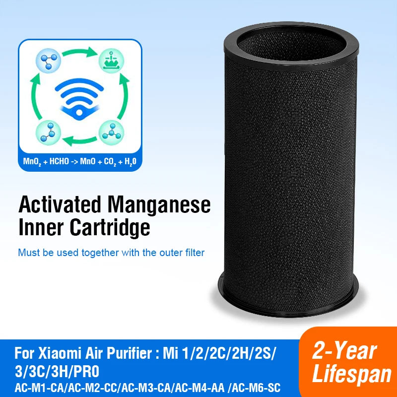 2-Year Lifespan Formaldehyde Removal Replacement Inner Filter For Xiaomi Filter Inner Activated Manganese Cartridge