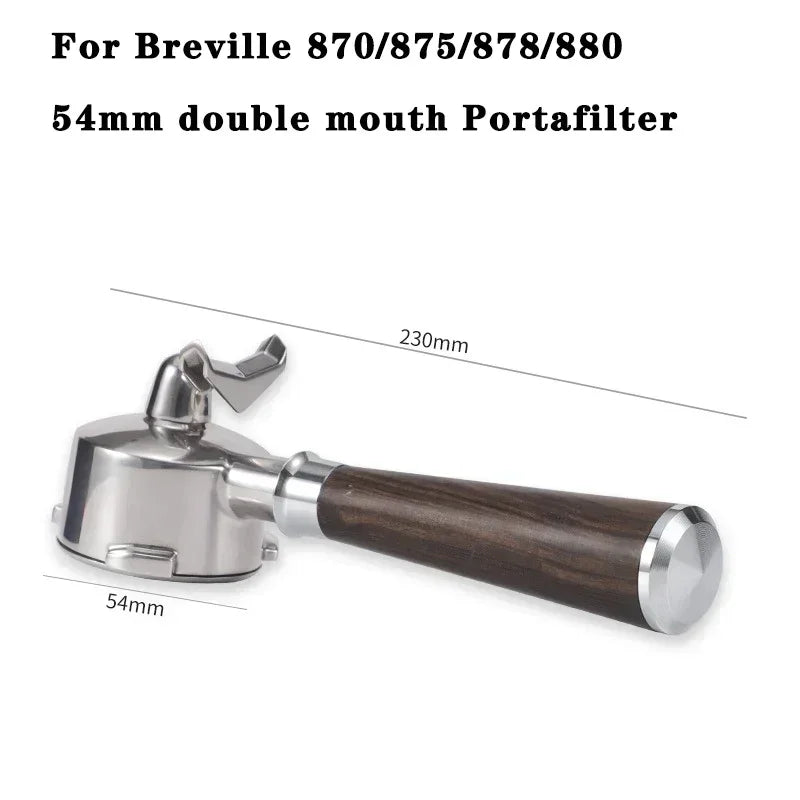 54mm Stainless Steel Double Mouth Portafilter for Breville Sage870/875/878/880 Bottomless Coffee Filter Handle Modification Tool