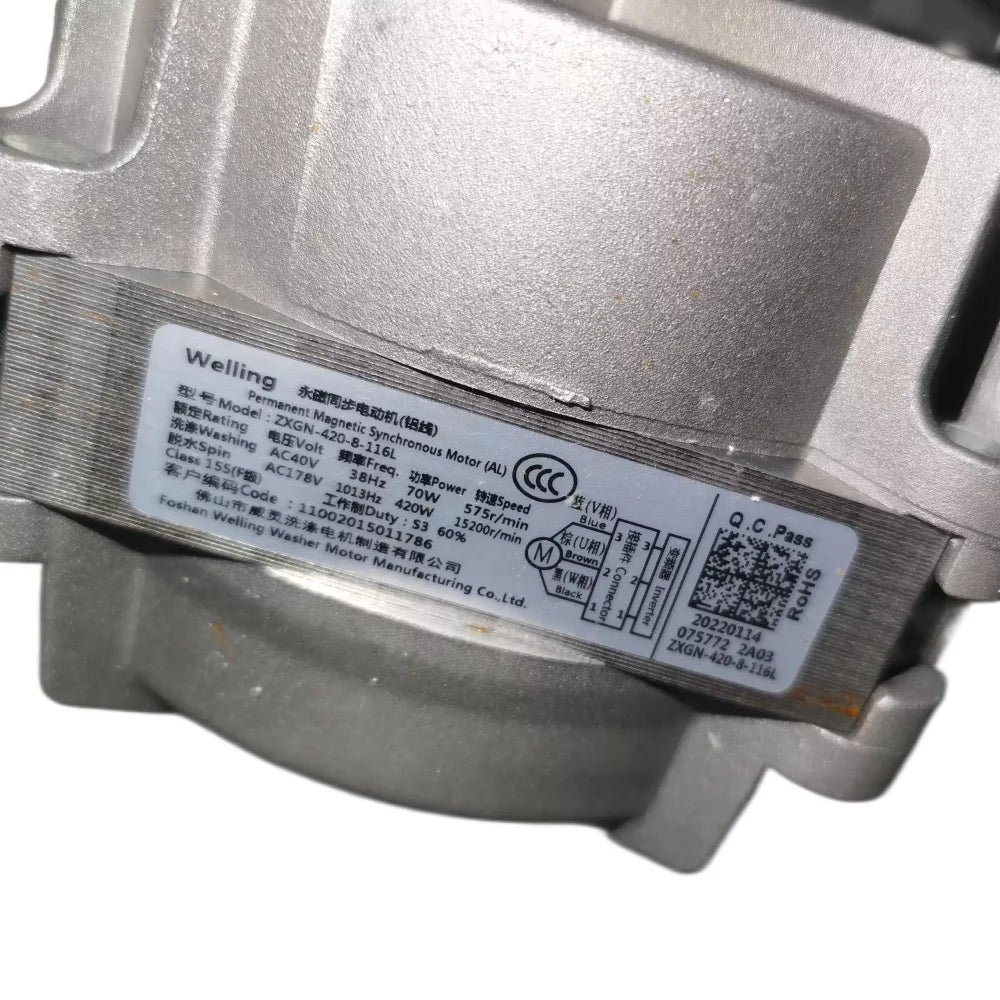 For Drum Washing Machine TG100V23WDY Variable Frequency Motor ZXGN-420-8-116L Washing Machine Parts