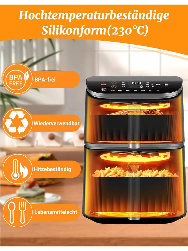Hot Air Fryer Silicone Mould - Exclusive for Cosori Turbo Tower/Turbo Tower Pro/Smart 10.8L Double Stack Airfryer Baking Mold