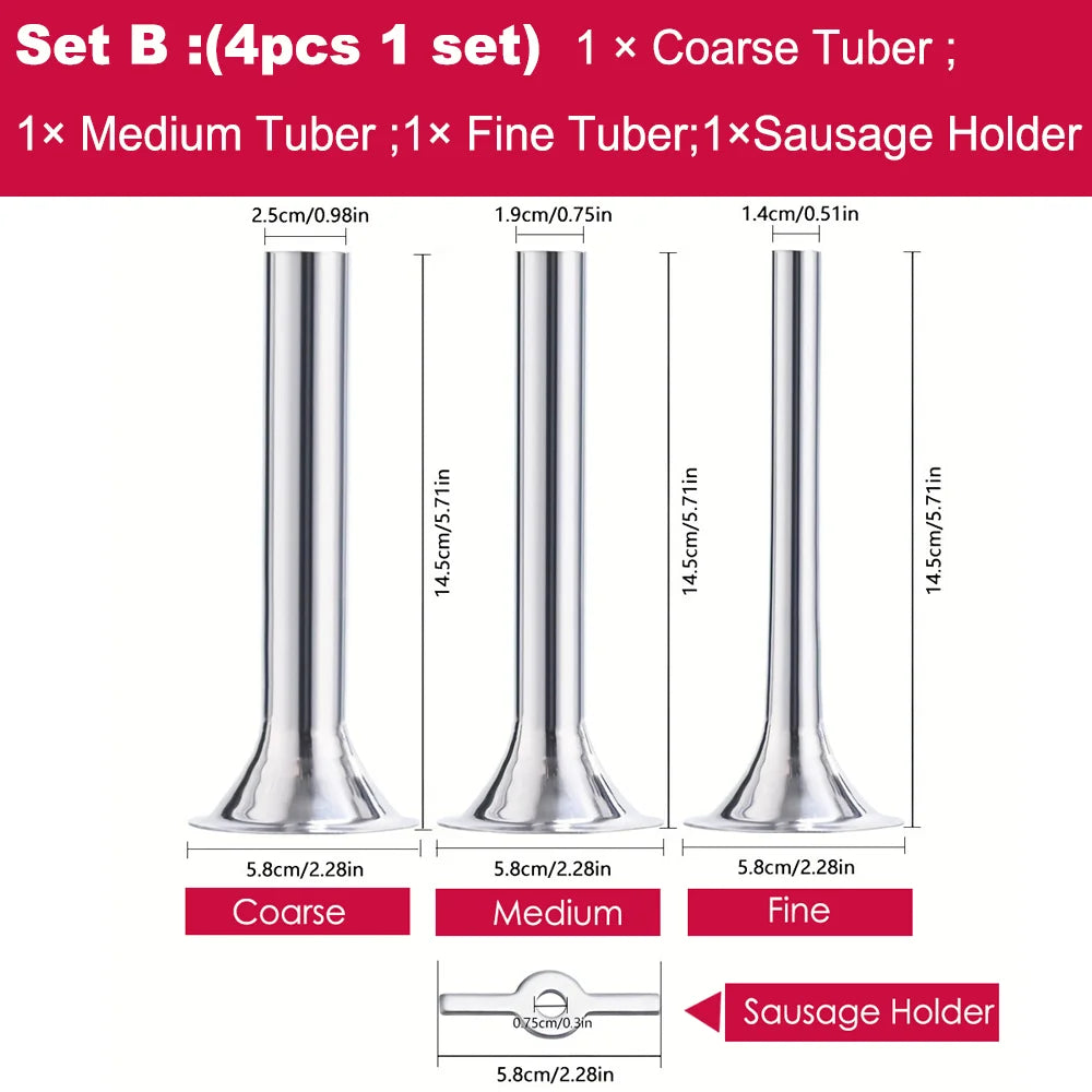 Stainless Steel Sausage Stuffer Tubes for Meat Grinder,Sausage Stuffer Attachment for KitchenAid Stand Mixer