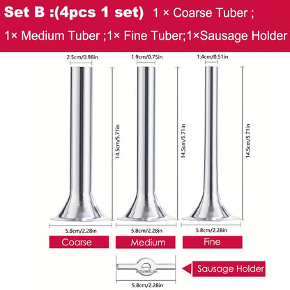 Stainless Steel Sausage Stuffer Tubes for Meat Grinder,Sausage Stuffer Attachment for KitchenAid Stand Mixer