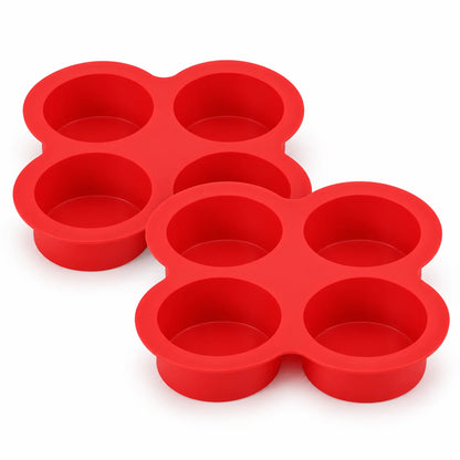 Air Fryer Egg Mold Round Shape Eggs Mold 4 Cavity Non-Stick Silicone Air Fryer Egg Pan Egg Steamer Cooking Mold Fried Egg Tool