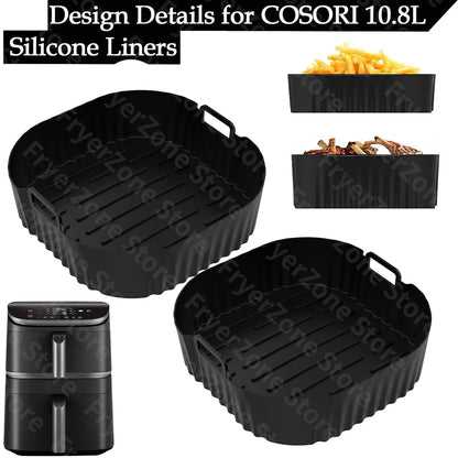 Silicone Mould for Cosori 10.8L - 2 Chamber Double Stack Airfryer Accessories, Hot Air Fryer Mould Specially Designed