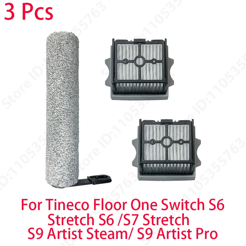 For Tineco Floor One Switch S6/Stretch S6 /S7 Stretch/ S9 Artist Steam/ S9 Artist Pro Wet Dry Vacuum Cleaner Roller Brush Filter