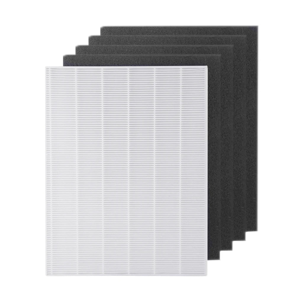 4 Pieces Air Purifier Parts Carbon Pre-filters and 1 Piece Main HEPA Filter for Winix 115115 5300 5500 6300