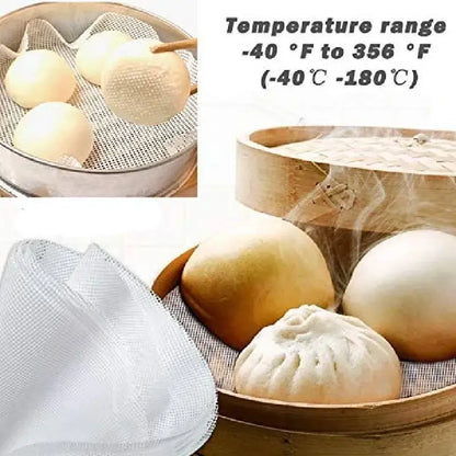 4pcs Silicone Steamer Mat Reusable Round Mesh Liner Non Stick Steaming Pad for Buns Dumplings Dim Sum Baking Pastry Kitchen Use
