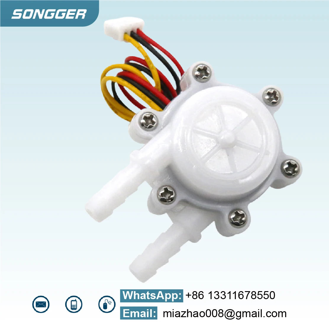Hall Pulse Water Flow Sensor DC3.5-24V Low Flow Meter 7mm Hose 0.1-6L Min Flowmeter for Water Purifier Coffee Machine