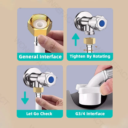Explosion Proof Extended Hose Automatic Washing Machine Inlet Hos Threaded Anti Slip Head Extended Water Supply Hose