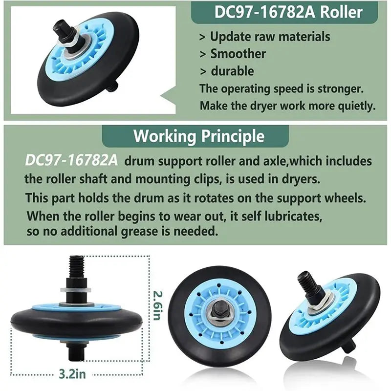[B25B Dryer Repair Kit Includes DC97-16782A Dryer Roller Includes 6602-001655 Dryer Belt For Dryer