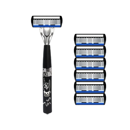 Manual Razor with Six-Layer Blades