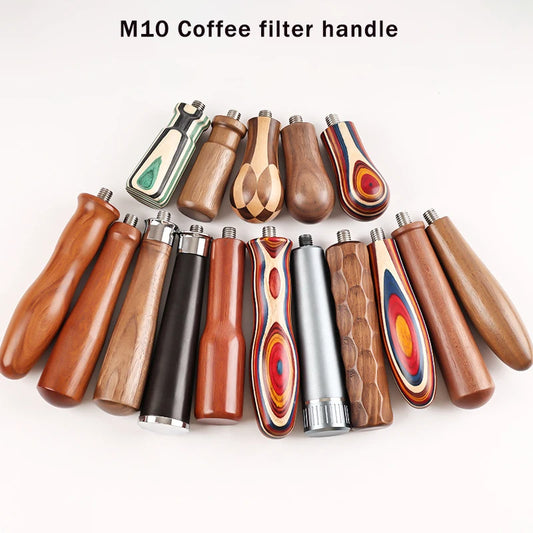 M10 Coffee Filter Modified Handle Italian Style Bottomless Solid Wood Handle Rosewood Espresso Machine Accessories