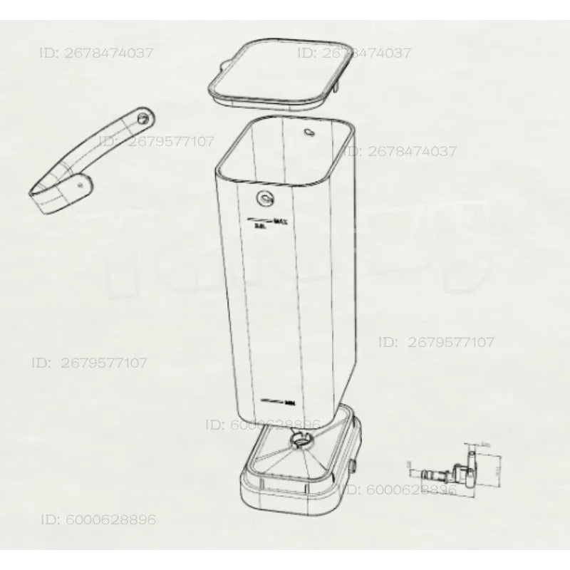 Coffee Machine External Water Tank 2l with Adapter Head, Full Set of Base