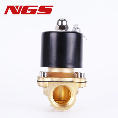 220V 110V 24V 12V 2W Normally Closed Brass Electric Solenoid Valve For Water Air Oil 1/4" 3/8" 1/2" 3/4" 1" DN8/10/15/20/25/50
