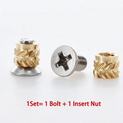 M2 M2.5 M3 M4 M5 M6 Hot Melt Brass Insert Nuts 3D Printer Heating Copper Nut PCB Laptop Stainless SteelScrew Bolt Insertnut Kit