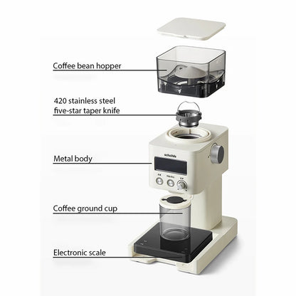 Espresso Adjustable Electric Coffee Grinder Burr 30 Levels Of Grinding Easy To Clean Send Coffee Scales And Sealed Bean Jars