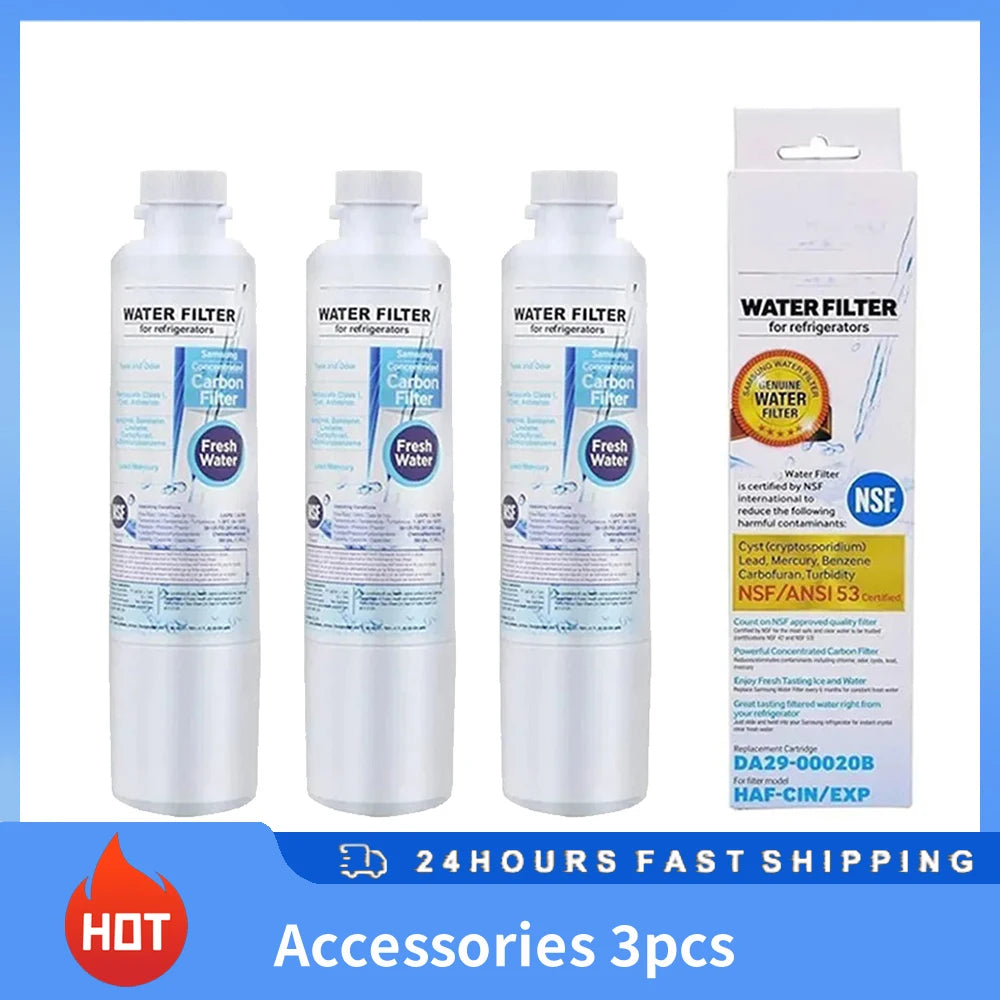 Replacement Refrigerator Filter DA29-00020B HAF CIN EXP 46-9101 High Performance Cartridge Packaging with three-star logo