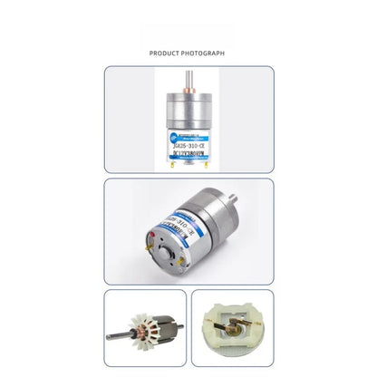 JGA25-310 Micro Gear DC Gear Motor Low High Speed Adjustable Speed 6v12v Small Motor