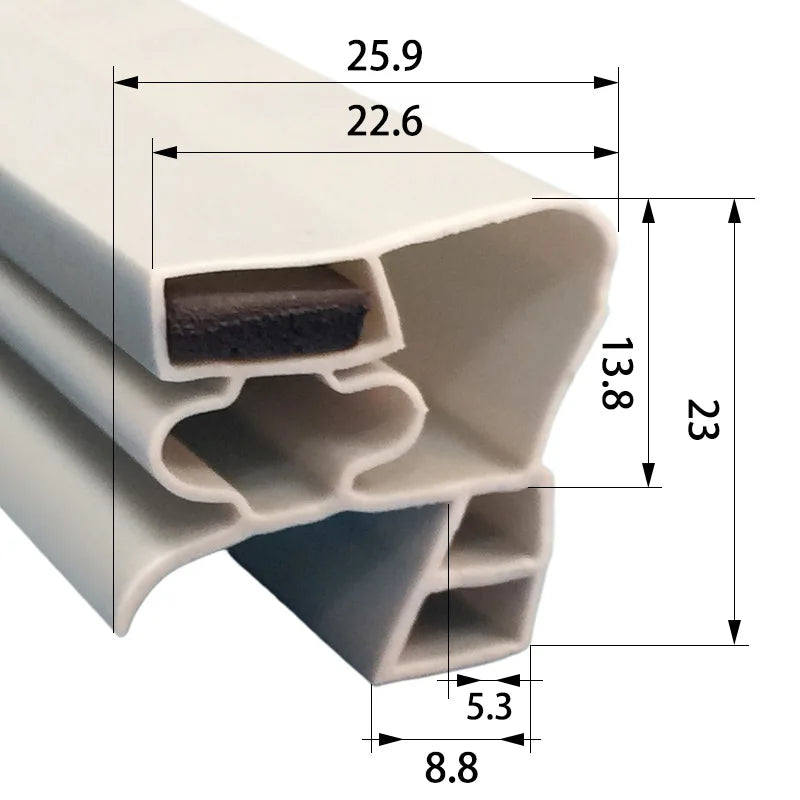 Refrigerator Door Seal — 2.5m Magnetic — Uncut Strip