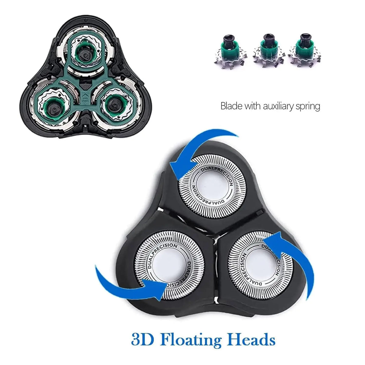 RQ11 Replacement Shaver Head - Upgraded for Phillips Norelco Senso-Touch 2D 1100 Series (1150x/1160x/1170x/1180x)