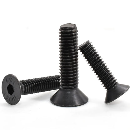 15-100PCS Carbon Steel Hexagon Socket Screws Countersunk /Round / Cup Head Black Hex Socket Machine Bolt Screw M2 M2.5 M3 M4
