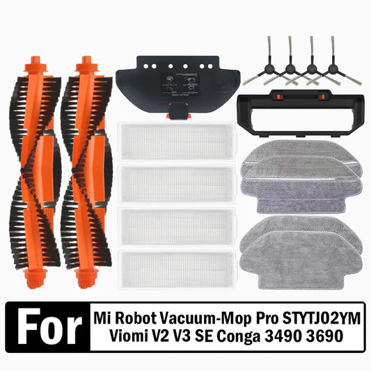 Compatible with Xiaomi Mi Robot Vacuum-Mop Pro STYTJ02YM Viomi V2 V3 SE Conga 3490 3690 Accessories Main Side Brush Hepa Filter Mop Parts