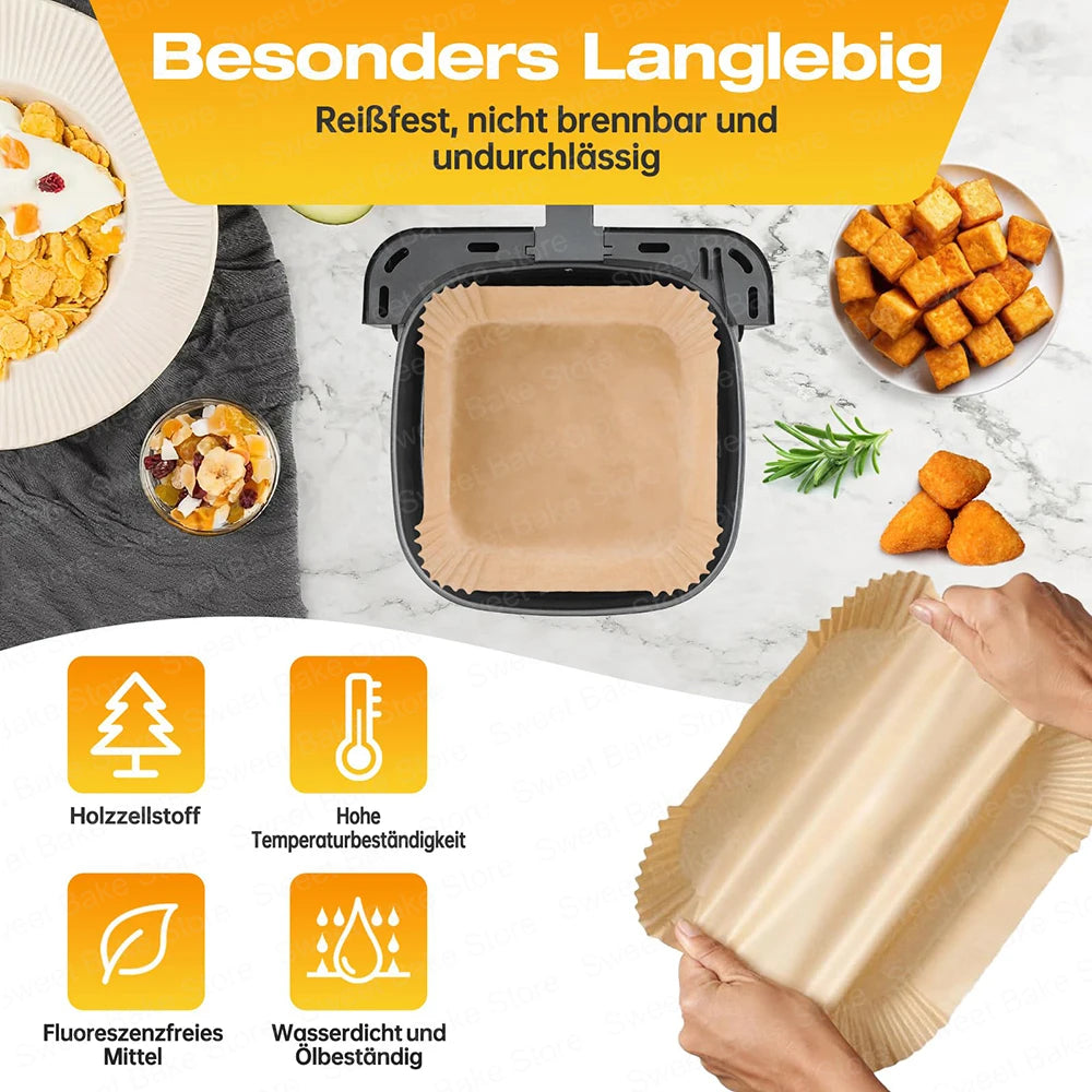 Hot Air Fryer Accessories for Cosori Turbo Tower 10.8L Double Stack, AirFryer Baking Paper & Silicone Mould (6.5L & 4.3L)