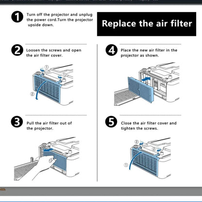 Replacement Projector Air Filter Compatible with Epson ELPAF40 / EB-1420Wi / EB-1430Wi / EB-570 / EB-575W — Model Options