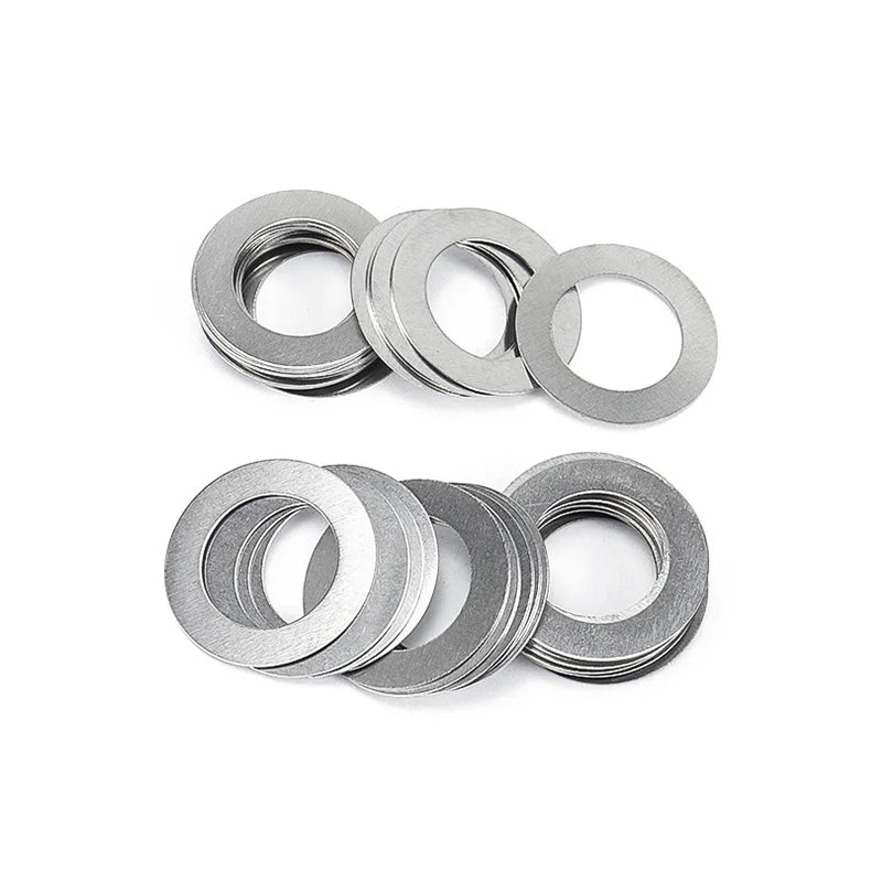 50pcs/lot 304 Stainless Steel Ultra Thin Flat Washer M3 M4 M5 M6 M8 M10 M12 Adjusting Ultrathin Shim Plain Gasket 0.1/0.2/0.3mm