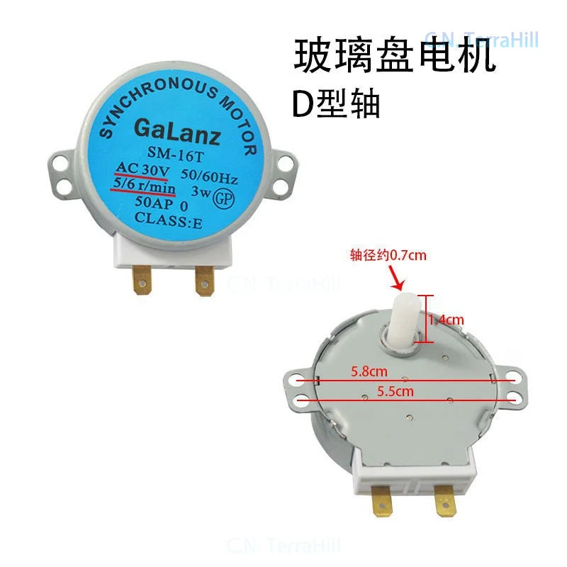 Microwave Oven Turntable Motor SM-16T Synchronous Stirring Motor AC30V Replacement Part Compatible with Galanz