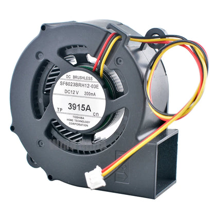SF6023BRH12-03E 6cm 60mm Blower Fan 60x60x23mm DC12V 0.20A 3-Pin Turbine Cooling Fan for Projectors