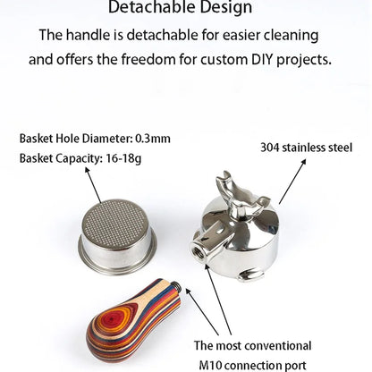 51mm 3-Ear Bottomed Portafilter for Donlim/Homix/Gypas//Sachi Espresso Machines, 304 Stainless Steel Coffee Handle with Basket