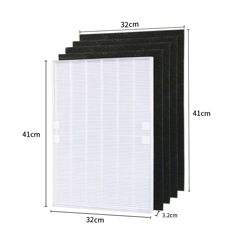 1 Piece Main HEPA Filter and 4 Pieces Air Purifier Parts Carbon Pre-filters for Winix 115115 5300 5500 6300