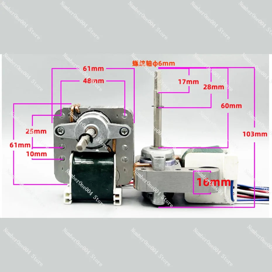 YJ61/20/16 air circulation fan cover pole asynchronous motor small fan accessories motor 220V pure copper motor