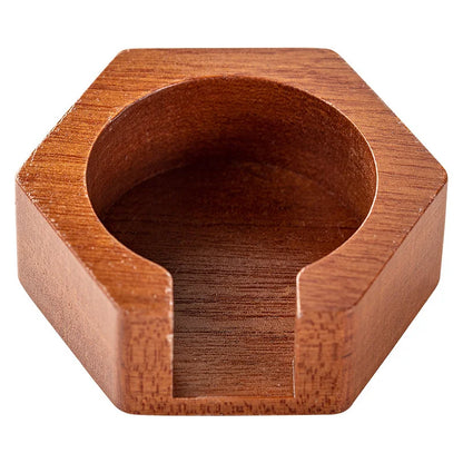 51/53/58mm Coffee Filter Paper Box Solid Wood Round Mocha Pot Filter Paper Box with Cover Lid Coffee Paper Filter Storage Box