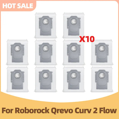 Compatible with Roborock Qrevo Curv 2 Flow / Qrevo Edge 2 Flow / Saros 20 Flow Roller Mop Main Side Brush Filter Dust Bag Parts