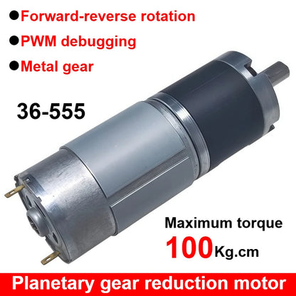 XY36-555 High Torque Planetary Gear DC Geared Motor 12V 24V Miniature Adjustable Speed Low Speed Small Motor