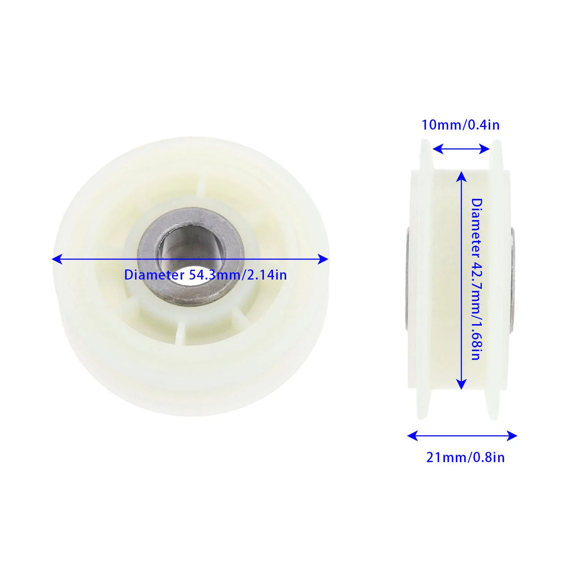 2 Sets Dryer Idler Pulley Roller Wheel 279640 Compatible with Whirlpool,Sears Replaces 279640VP, 3388672 AP3094197, ER279640, W10468057