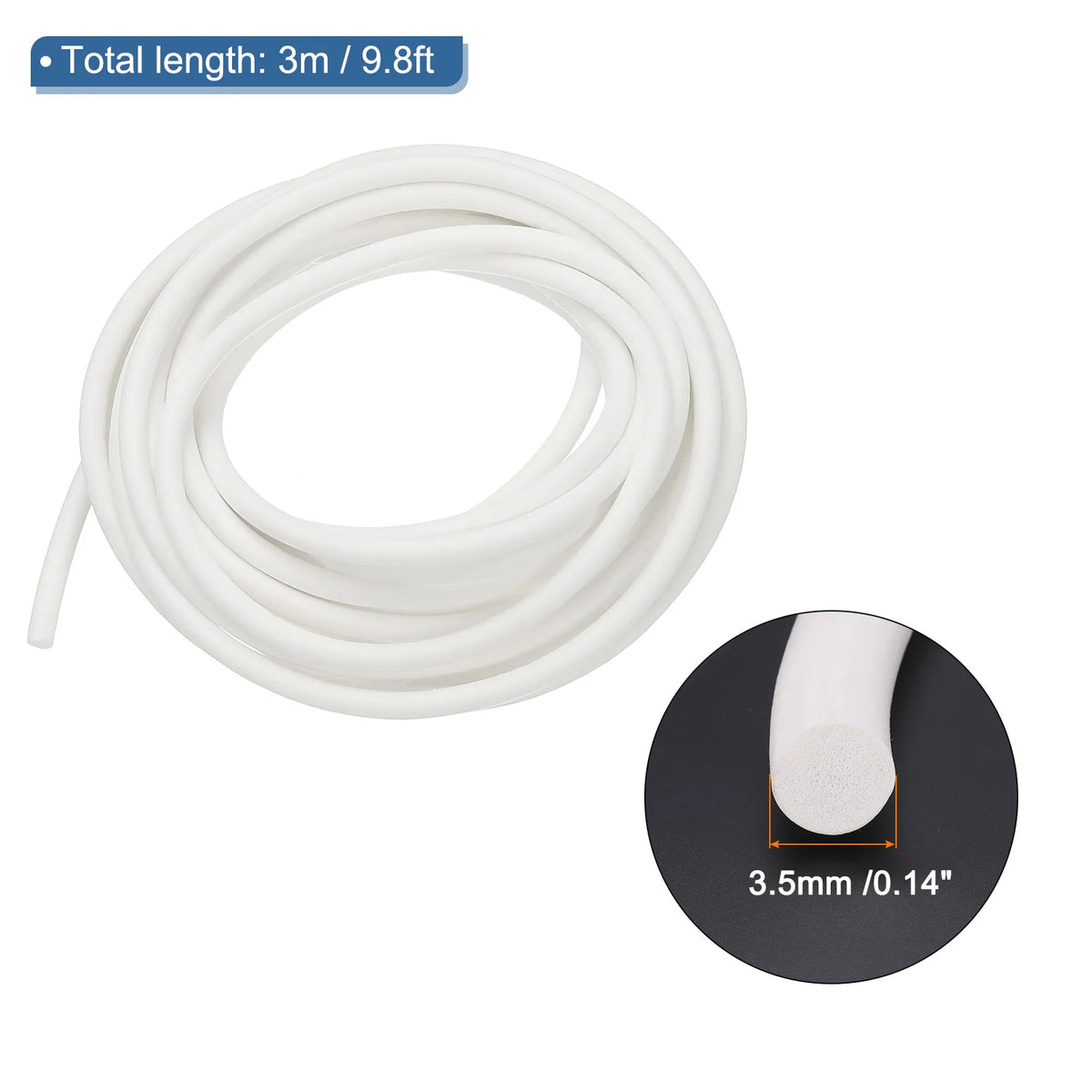 3/6Meters High Density Solid Sponge Rubber Backer Rod Silicone Foam Seal Strip Weather Stripping Cord for Sealing Gap Insulation